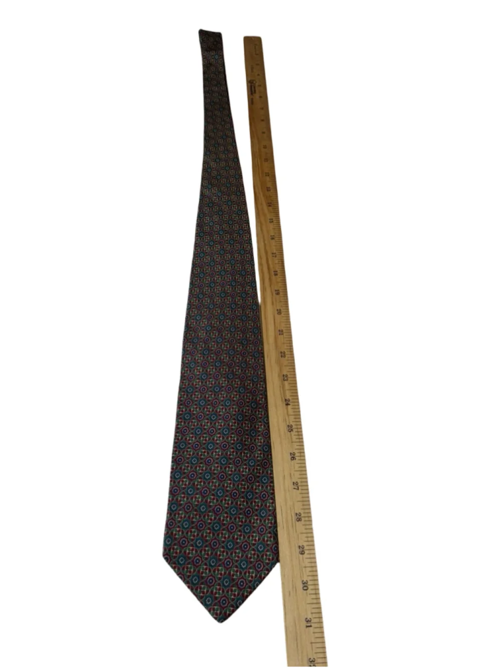 Vintage Brooks Brothers Makers Mens Silk Tie Geometric Medallion Made in USA